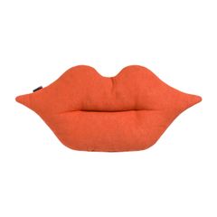 Gefülltes Kissen Lips 35 x 80 cm - Dunkelorange - GRS zertifiziert - von David Fussenegger