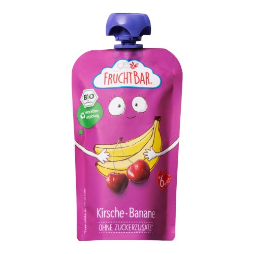 Bio Fruchtpüree Kirsche Banane 120g - 8er Vorteilspack von Fruchtbar