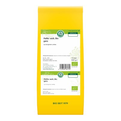 Bio Pfeffer weiß ganz 500g - Einzelgewürz von Lebensbaum