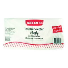 Servietten 2lg. weiß 33x33 cm 300ct von Selex