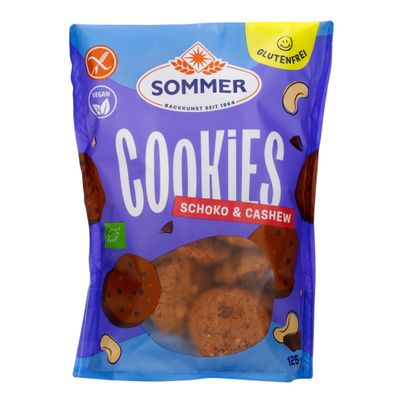 Bio Cookies Schoko Cashew 125g - 8er Vorteilspack von Sommer