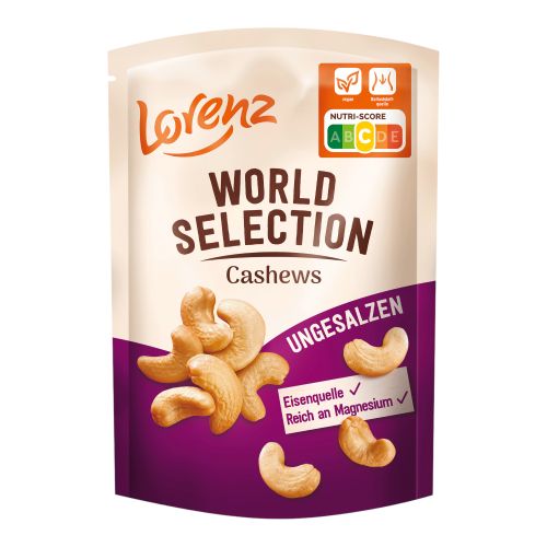 Unsalted cashews 90g from Lorenz