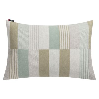 Cushion Cover Checks/Stripes Color Sage Green 40x60cm by David Fussenegger
