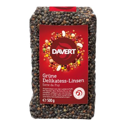 Bio Grüne Delikatess-Linsen 500g - 8er Vorteilspack von Davert