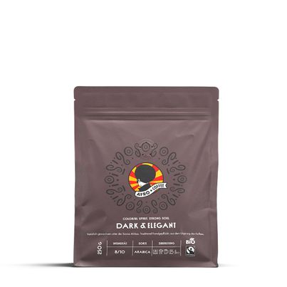 Bio AFRO COFFEE Dark & Elegant Premium Kaffeepulver 250g - Fairtrade 100% Arabica Kaffee gemahlen von AFRO COFFEE