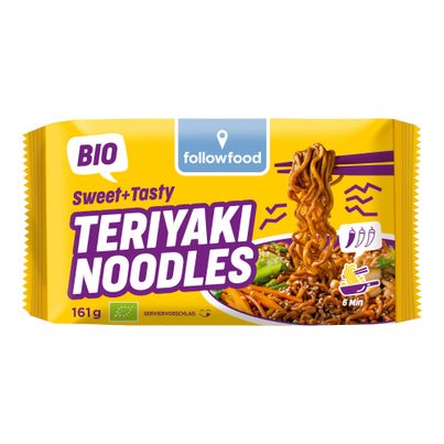 Bio Instant Teriyaki Noodles 161g - 10er Vorteilspack von Followfood