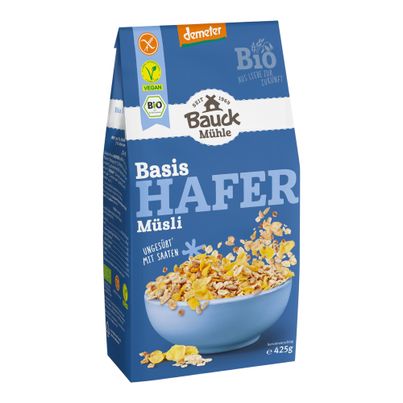 Bio Hafer Müsli Basis ungesüßt 425g - 8er Vorteilspack von Bauck Mühle