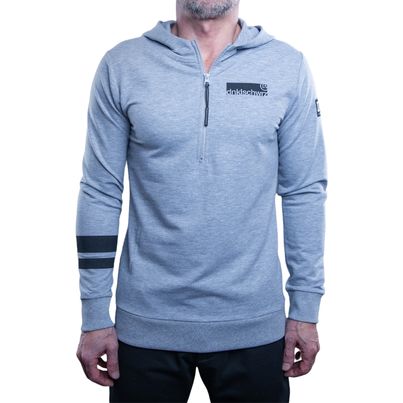 Dunkelschwarz Hoodie Kurz-Zip DS-7 BANDU grey