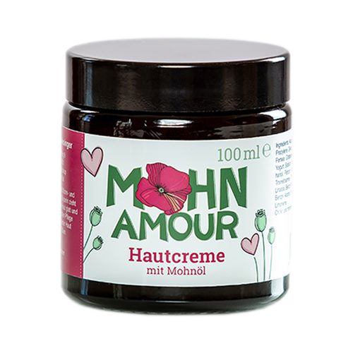 Mohnöl-Hautcreme 100ml - Eine Wohltat für Hand und Fuß - Zieht schnell ein und verleiht der Haut ein angenehmes Gefühl von Mohn Amour