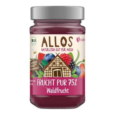 Bio Fruchtaufstrich 75% Waldfrucht 250g - 6er Vorteilspack von Allos