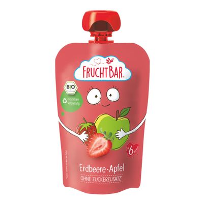 Bio Fruchtpüree Erdbeere Apfel 100g - 8er Vorteilspack von Fruchtbar