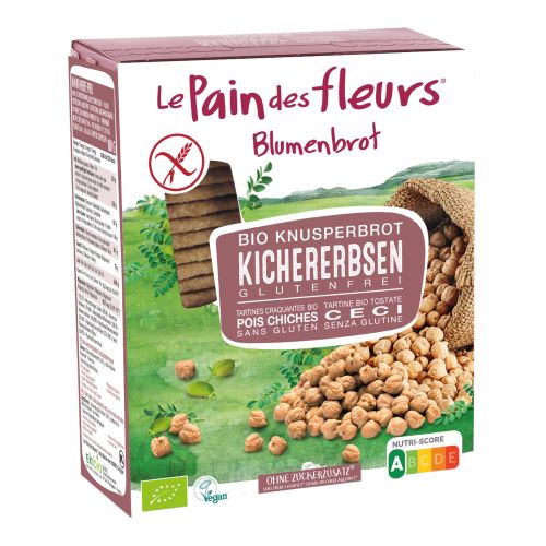 Bio Knusperbrot Kichererbsen 150g - 6er Vorteilspack von Blumenbrot