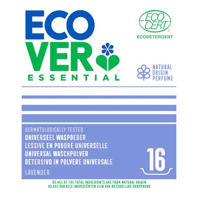 Bio Uni Waschpulver Lavendel 16WG 1200g - 10er Vorteilspack von Ecover Essential