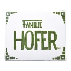 Handbemaltes Email Schild bombiert 16x20cm schwarz