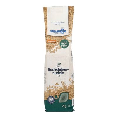 Bio Dinkel-Buchstabennudeln hell 250g - 14er Vorteilspack von Spielberger Mühle