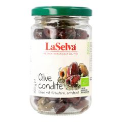 Bio Oliven mit Kräutern entsteint 150g - 6er Vorteilspack von La Selva