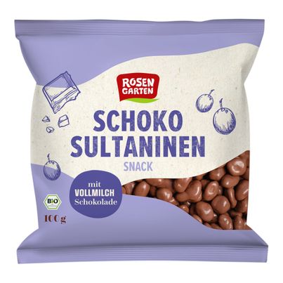 Bio Schoko-Sultaninen Snack 100g - 12er Vorteilspack von Rosengarten