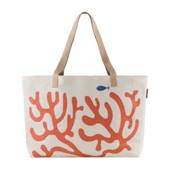 Shopper Tasche Koralle 65 x 40 cm - Rohweiß - GRS zertifiziert - von David Fussenegger