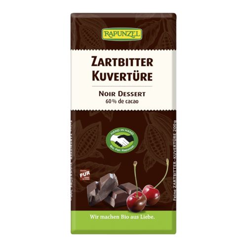 Bio Zartbitter Kuvertüre  200g - 8er Vorteilspack von Rapunzel Naturkost