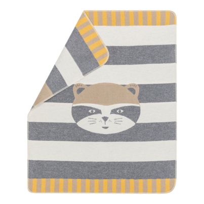 Baby Blanket Raccon Color Grey 70x90cm by David Fussenegger