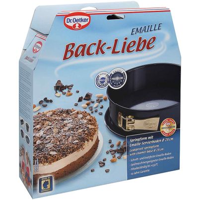 Dr. Oetker Springform mit Emaille-Servierboden und Antihaft-Ring Durchmesser 28x8cm