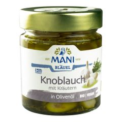 MANI Bio Knoblauch in Olivenöl mit Kräutern 185g von MANI Bläuel