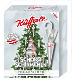 Küfferle Schokoschirmchen silber 12 Stück - 162g von Küfferle