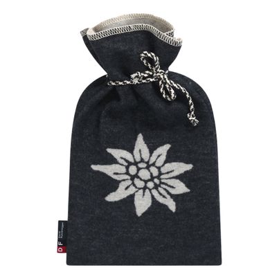 Hot Water Bottle Edelweiß 2 Liter Color Charcoal 38x21cm by David Fussenegger