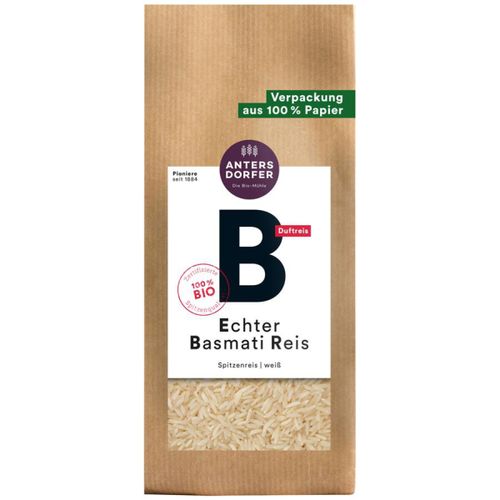 Organic Basmati rice white 500g - value pack of 6 from Antersdorfer Mühle