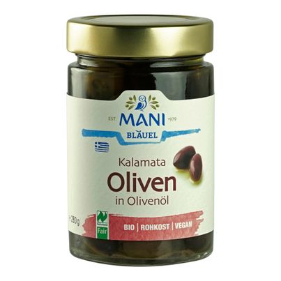 Bio Kalamata Oliven in Olivenöl 280g von Mani Bläuel