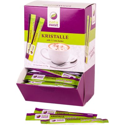 Natusweet Kristalle Sachets 120 x 2 g - perfekt vorportioniert - kalorienfreier - zuckerfreier Zuckerersatz mit natürlichem Ursprung