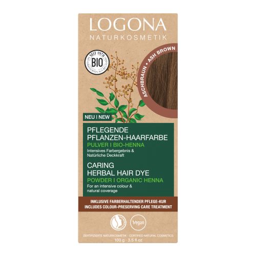 Organic hair color ash brown 100g from Logona Natural Cosmetics