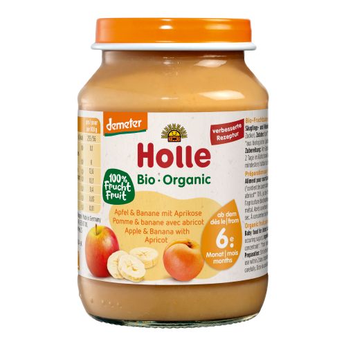 Organic baby food apple & banana with apricot - from 5 months - 190g - value pack of 6 from Holle