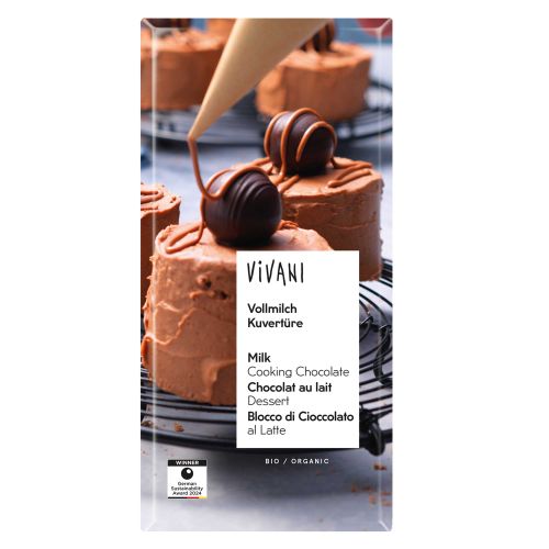 Bio Vollmilch Kuvertüre 200g von Vivani