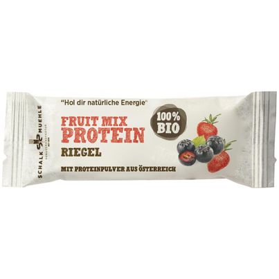 Bio Proteinriegel Fruit Mix 35g - Erdbeer-Aronia Geschmack - rein biologische Zutaten - Eiweißquelle für Zwischendurch von Schalk Mühle