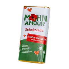 Mohn-Eierlikörschokolade 65g - Zarte Bitterschokolade mit Schlagobers Mohn und Eierlikör von Mohnwirt Neuwiesinger