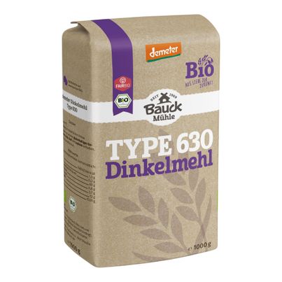 Bio Dinkelmehl hell Typ 630 1000g - 10er Vorteilspack von Bauck Mühle