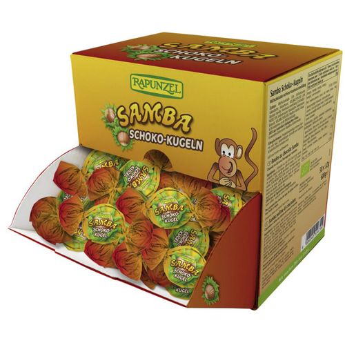 Bio Samba Schoko-Kugeln Spenderbox 600g von Rapunzel Naturkost