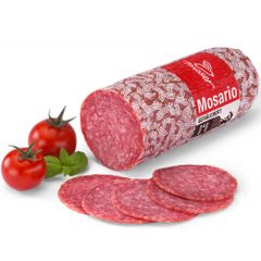 Mosario 450g - Rohwurst nach italienischer Art ohne Schimmelbelag - Kalt geräuchert und aus Rind- und Schweinefleisch hergestellt - Glutenfrei und Laktosefrei von Moser Wurst