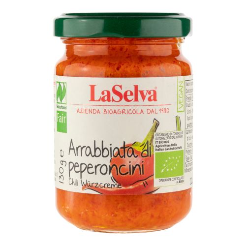 Organic Arrabbiata di Peperoncini 130g - value pack of 6 from La Selva