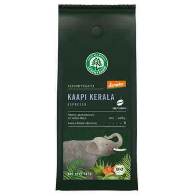 Bio Kaapi Kerala Espresso ganze Bohne 250g von LEBENSBAUM