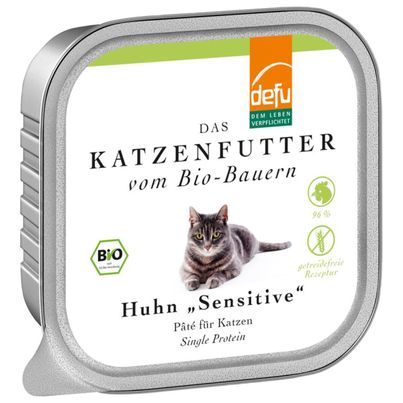 Bio Katzenfutter Pate Huhn 100g - 16er Vorteilspack von Defu