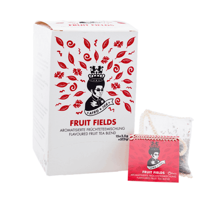 AFRO TEA Fruit Fields Früchtetee Mischung - Premium Tee 15 Stück - 15 handgenähte Teebeutel mit Früchte Tee von AFRO COFFEE