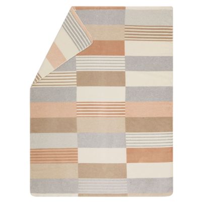 Fluffy Soft Blanket Checks/Stripes Color Cork 150x200cm by David Fussenegger