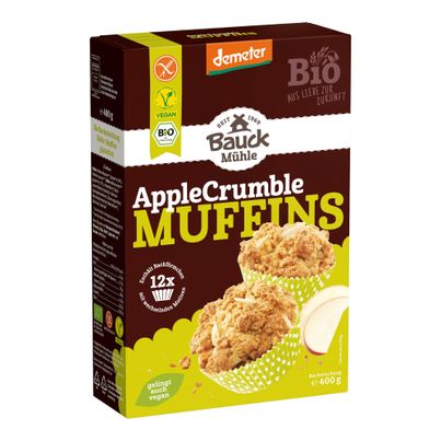 Bio Apple Crumble Muffins 400g - 6er Vorteilspack von Bauck Mühle