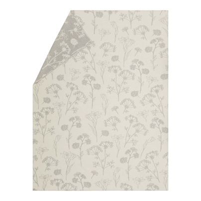 Cotton Throw Floral Color Grey 150x200cm by David Fussenegger