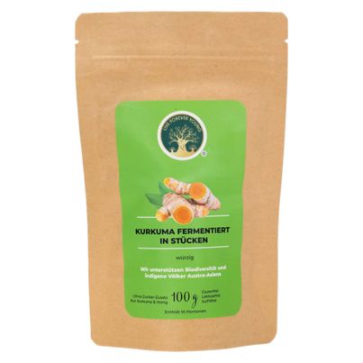 Kurkuma fermentiert in Stücken 100g von Live Forever Young