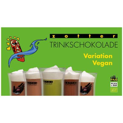 Organic drinking chocolate variation vegan 5x22g 110g - 6 pieces benefit pack from Zotter