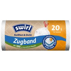 Müllbeutel weiß Zugband 20l 15 Stk. von Swirl