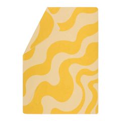 Leichte Kuscheldecke Retro Waves 140 x 200 cm - Hellgelb - GRS zertifiziert - von David Fussenegger